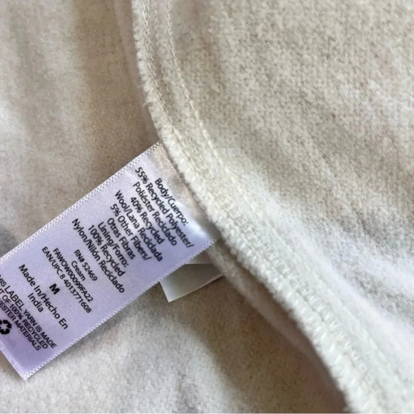 Free Assembly Wool Blend Shirt Jacket utility women’s medium ivory shaket button - Picture 7 of 9